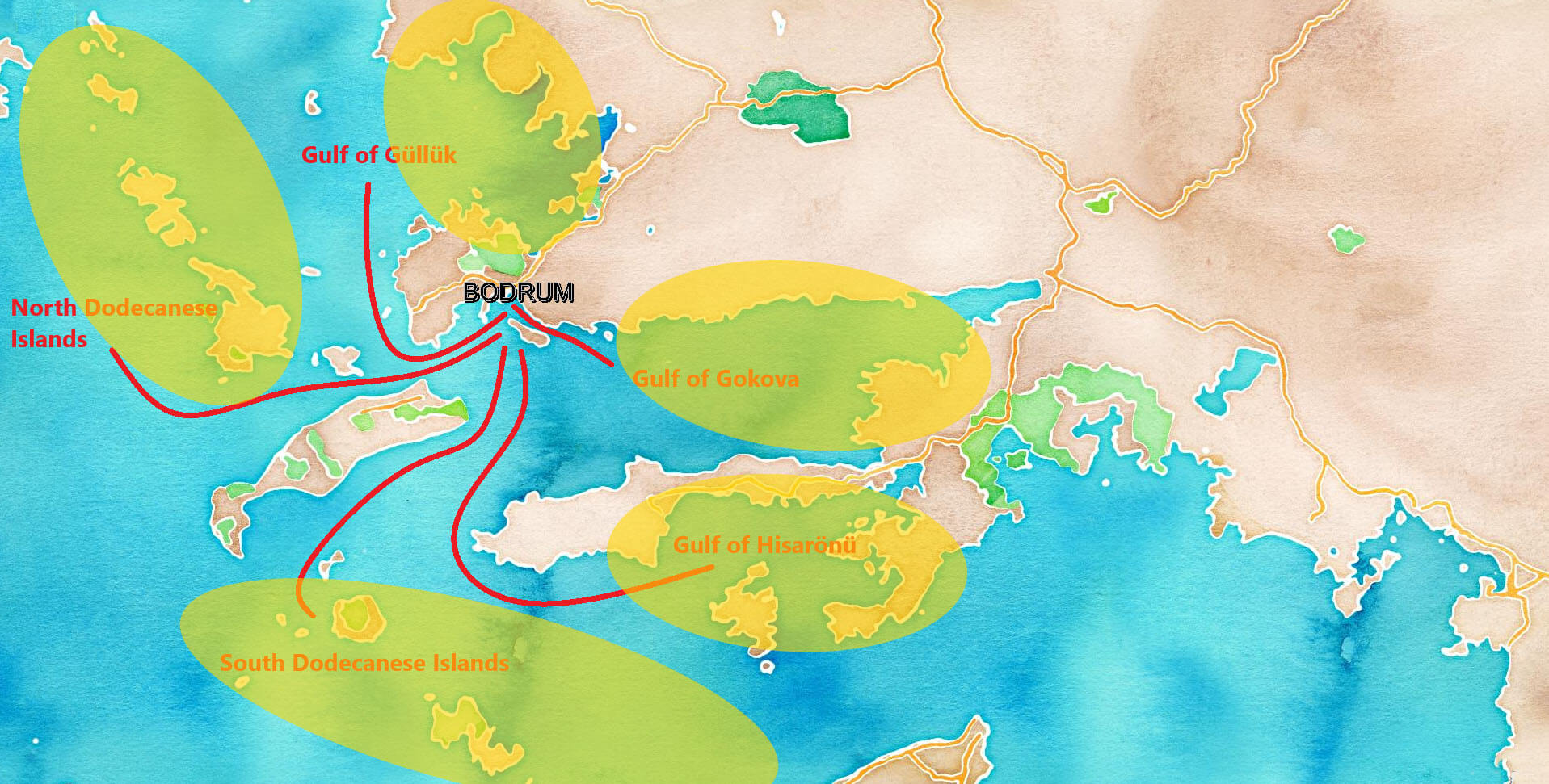 Routes from Bodrum